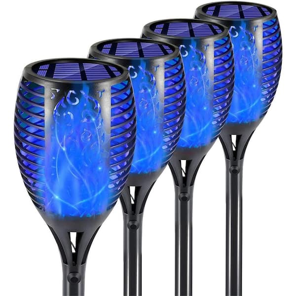 Solar Lights Outdoor Premium 99 LEDs Solar Torch Light with Flickering Flame Outdoor Decor 4 Pack
