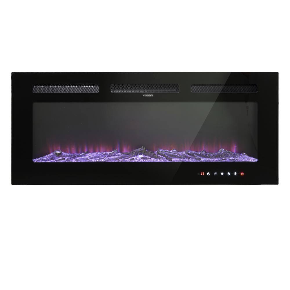 Boyel Living 42 in. Recessed Wall Mounted Standing Electric Heater Electric Fireplace in Black -  WF-EP23625