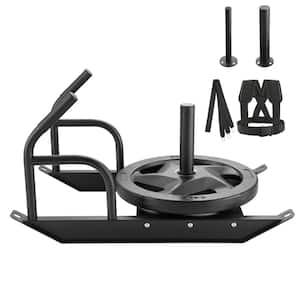Weight Training Pull Sled with Handle Steel Power Sled Workout Equipment Suitable for 1 in. and 2 in. Weight Plate