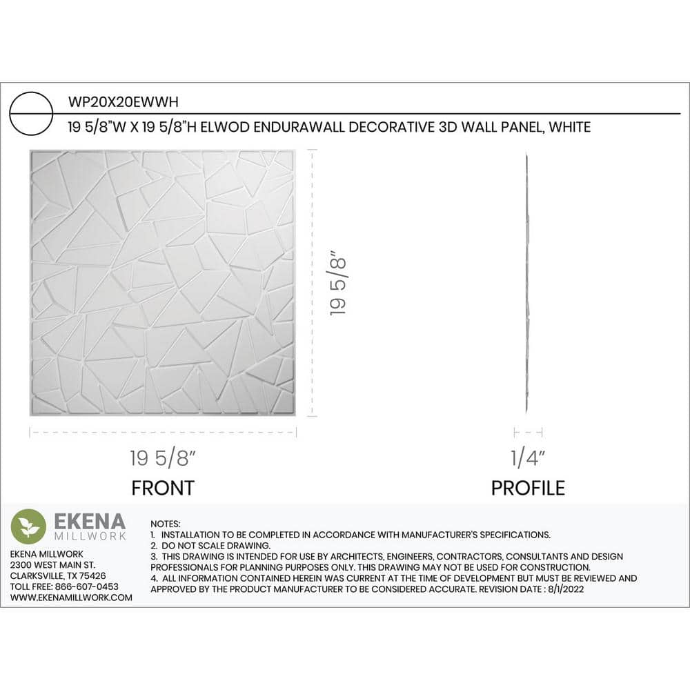White Textured 3D PVC Decorative Wall Panel 19.63" x 19.63"