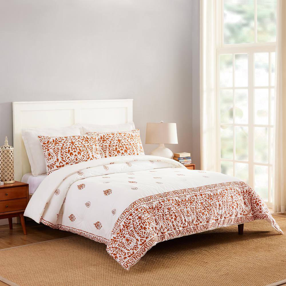 King Cotton Paloma Blue Comforter Set with Medallion Motif