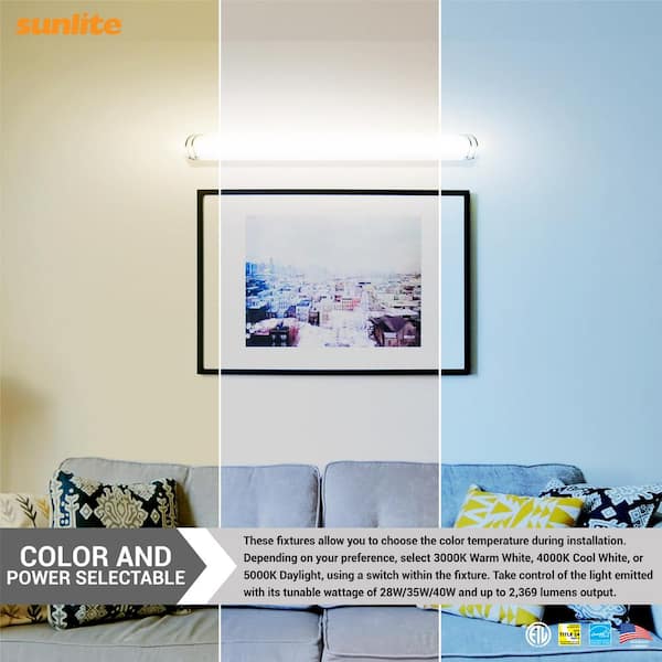 48 in. Warm White 3000K Brushed Nickel LED Dimmable Half Cylinder Vanity Light Bar Fixture 48 in. Warm White 3000K Brushed Nickel LED Dimmable Half Cylinder Vanity Light Bar Fixture