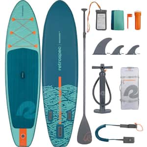 Compact Light-Weight 126 in. Seafoam Tide PVC Inflatable Paddleboard with Accessories