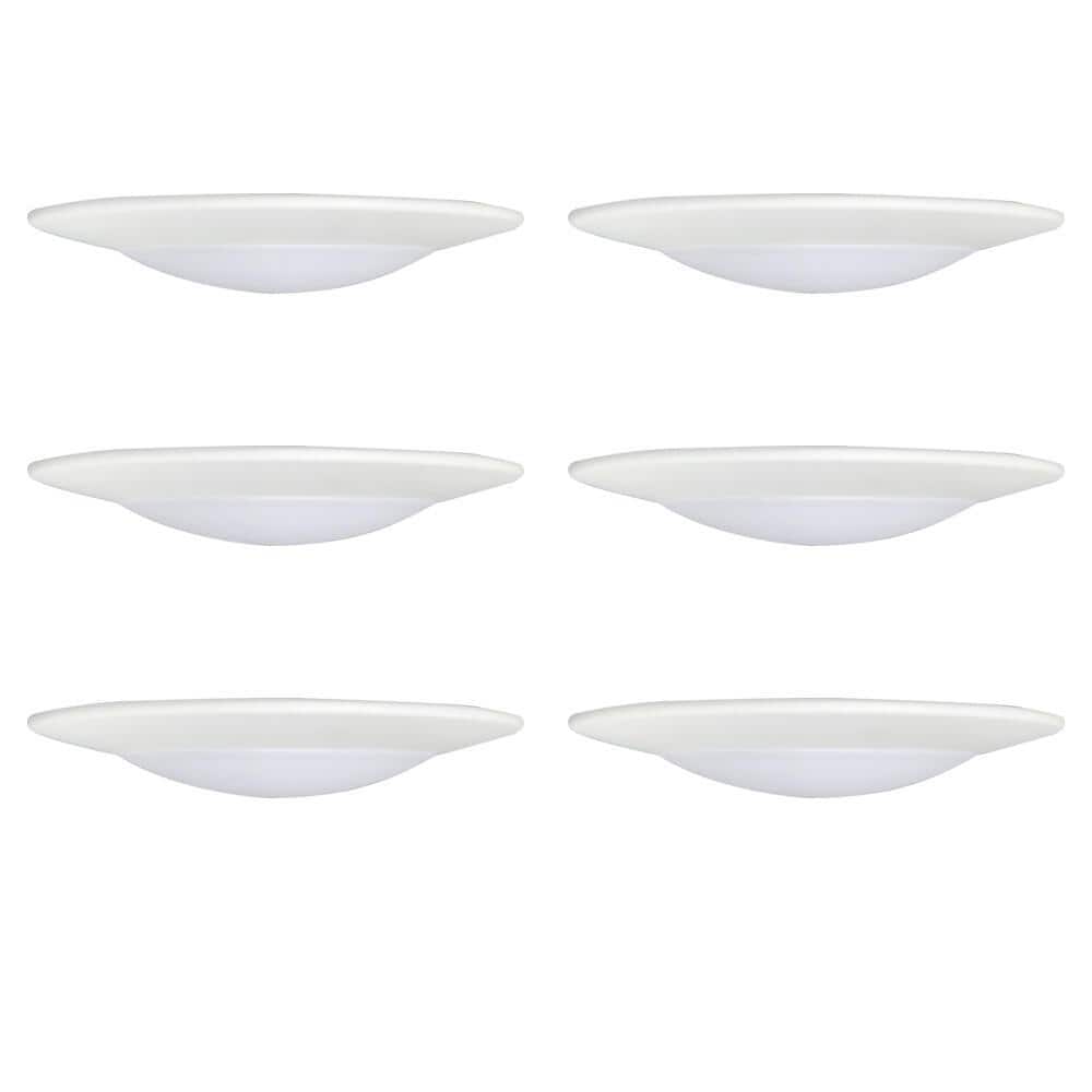 White Frosted Glass 7.5" LED Flush Mount Ceiling Light Set
