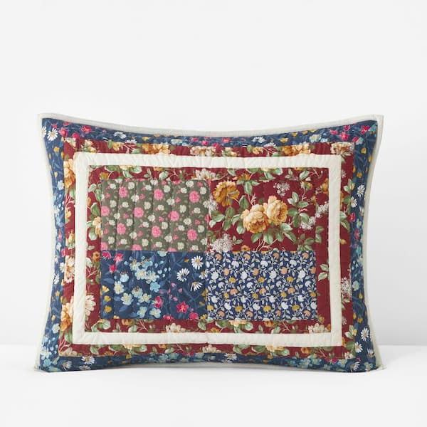 Company Cotton Aahana Patchwork Quilted Navy Cotton Standard Sham
