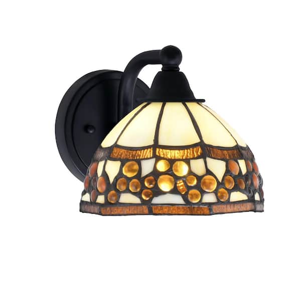 Unbranded Madison 7 in. 1-Light Matte Black Wall Sconce with Standard Shade