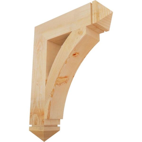 Ekena Millwork 6 in. x 34 in. x 26 in. Douglas Fir Thorton Arts and Crafts Rough Sawn Bracket