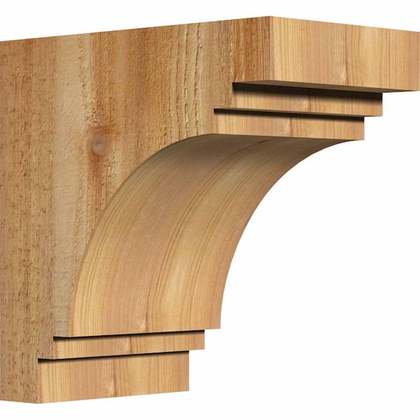 Ekena Millwork 6 in. x 10 in. x 10 in. Western Red Cedar Pescadero Rough Sawn Corbel