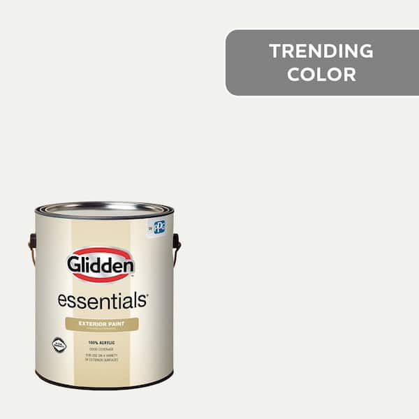 Glidden Essentials 1 gal. #PPG1001-1 Delicate White Semi-Gloss Exterior Paint
