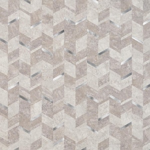 Luxe Core Chevron Silver 11.02 in. x 11.41 in. SPC Peel and Stick Tile (0.87 Sq. Ft. / Sheet)