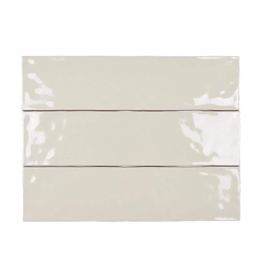 White Ice Glossy Ceramic Subway Wall Tile 3" x 12"