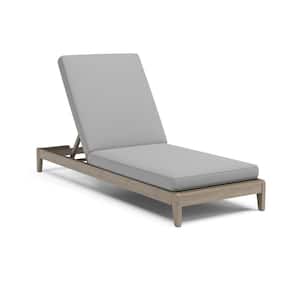 Sustain Wood Gray Outdoor Chaise Lounge with Gray Cushions