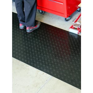 Black 3 ft. x 15 ft. Black Commercial/Residential Rubber Garage Floor Matting