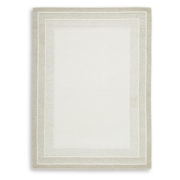 Teelgan Beige 5 ft. x 7 ft. Border Area Rug