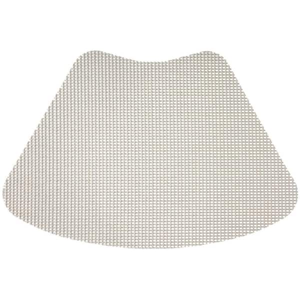 Fishnet 19 in. x 13 in. Light Gray PVC Covered Jute Wedge Placemat (Set of 6)