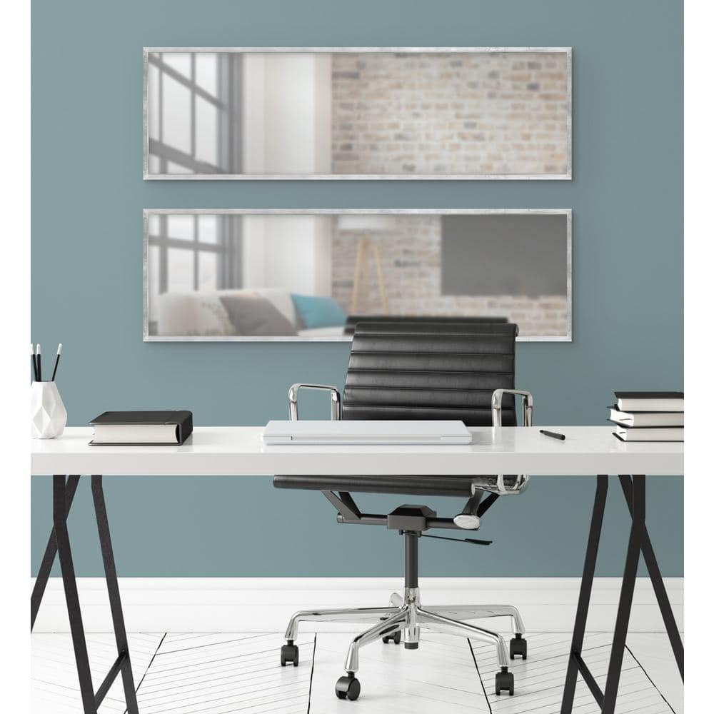 Travis Silver Rectangular Wood Framed Wall Mirror