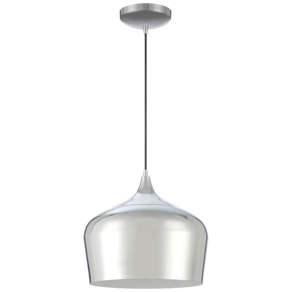 14" Chrome Glass Pendant Light with LED and Incandescent Options