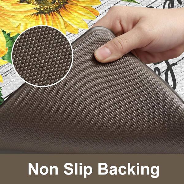 White 47 in. x 17.3 in. Indoor Anti Fatigue Kitchen Mat Set of 2