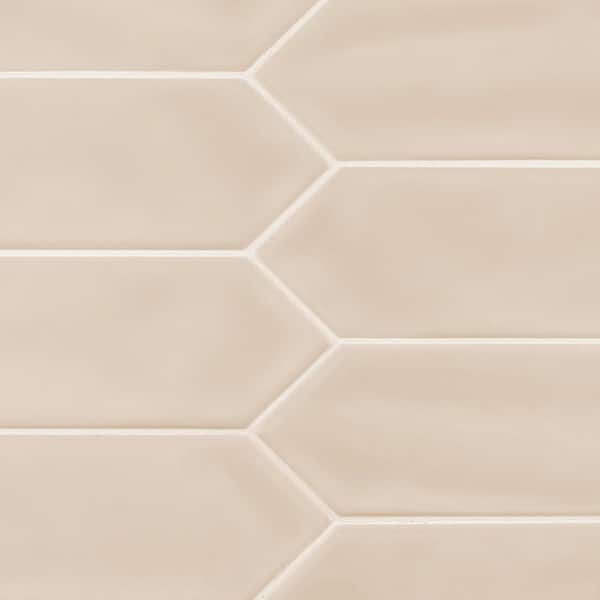 Jeffrey Court Gloss Beige 3 in. x 12 in. Ceramic Picket Wall Tile (9.33 sq. ft./Case)