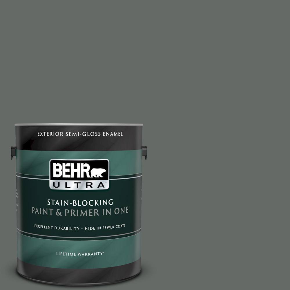BEHR ULTRA 1 gal. BNC26 Lunar Basalt SemiGloss Enamel BEHR ULTRA 1 gal. BNC26 Lunar Basalt SemiGloss Enamel