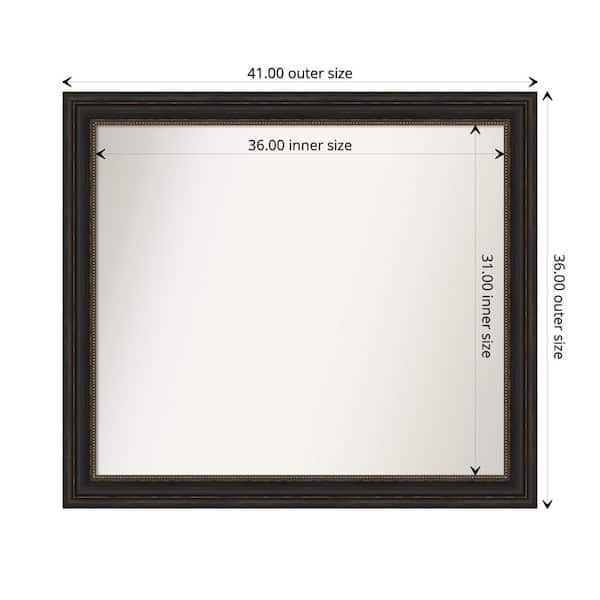 Amanti Art Accent Bronze 41 in. x 36 in. Custom Non-Beveled Polystyrene Antique Framed Bathroom Vanity Wall Mirror