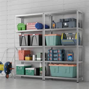 74'' 5-Tier Metal Garage Wall Shelf Unit Adjustable Heavy Duty Garage Storage Rack