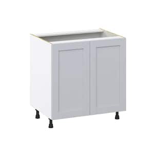 Cumberland 33 in. W x 24 in. D x 34.5 in. H Light Gray Shaker Assembled Sink Base Kitchen Cabinet with Full High Door