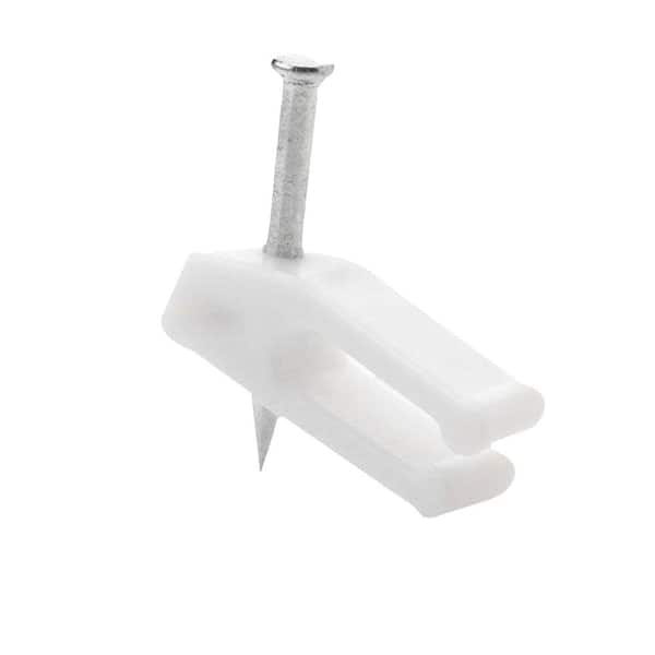 Commercial Electric Telephone Wire Nail-In Clips, White (20-Pack