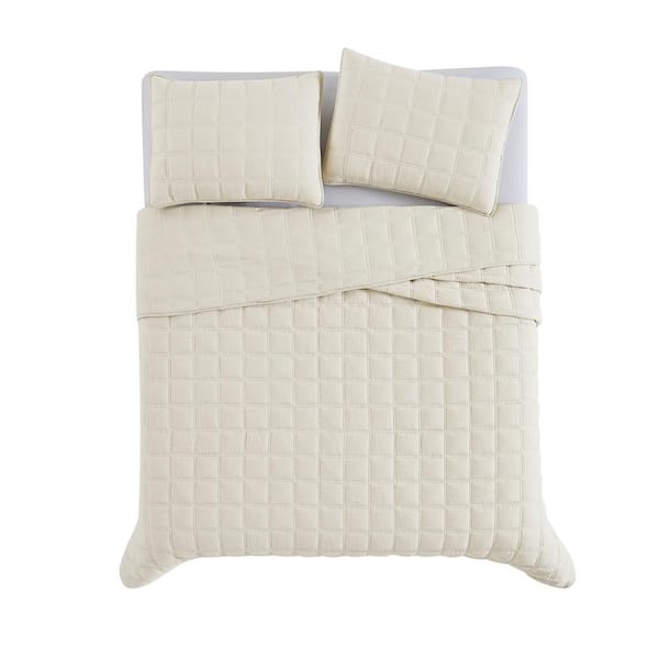 Bee & Willow Home Cordova Cotton Gauze Quilt Full/Queen Beige