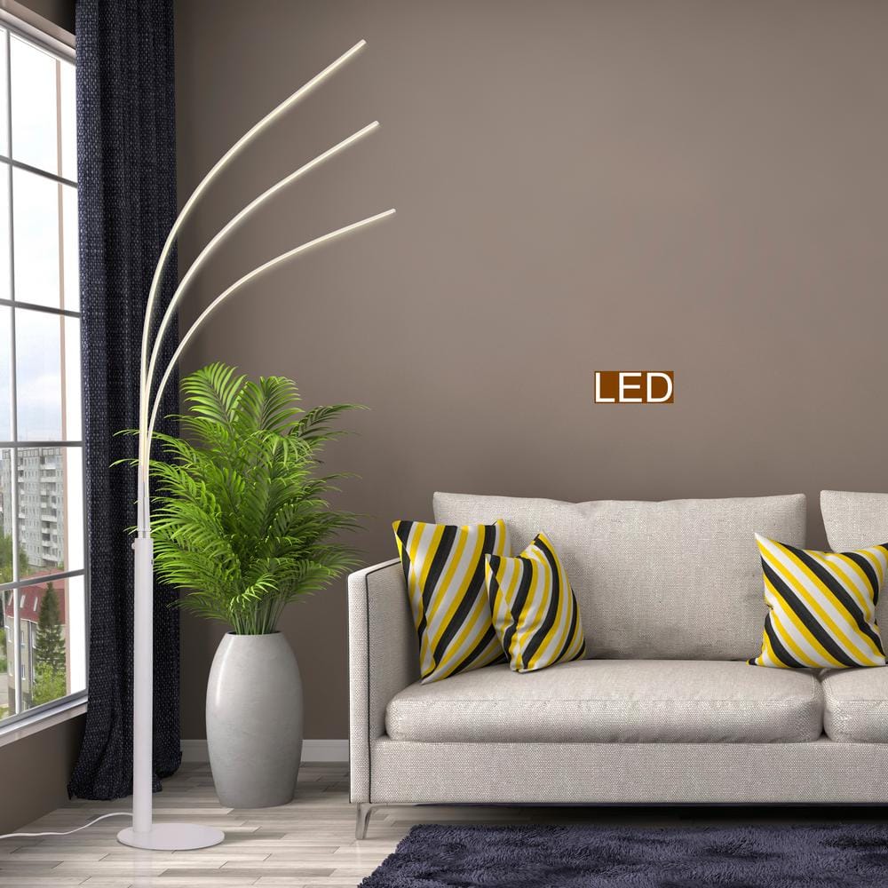 Aurora Adjustable 92" White LED Arch Tree Floor Lamp