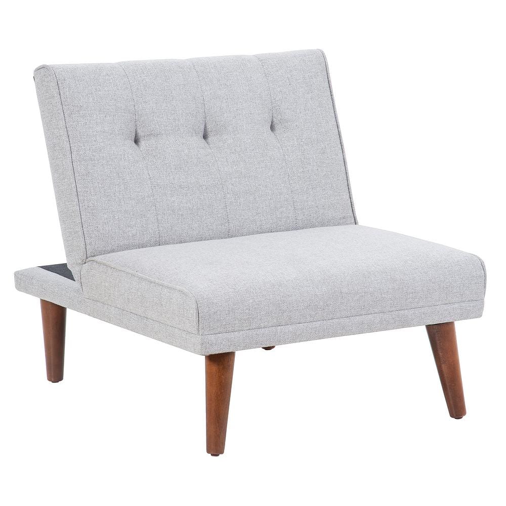 Comfy Mini Single Composite Outdoor Couch, Adjustable Backrest, with Gray C