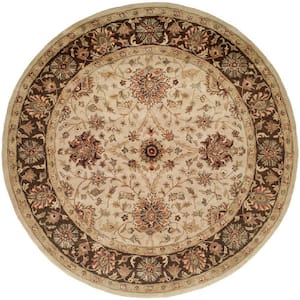 Ivory/Brown 6 ft. x 6 ft. Round Area Rug