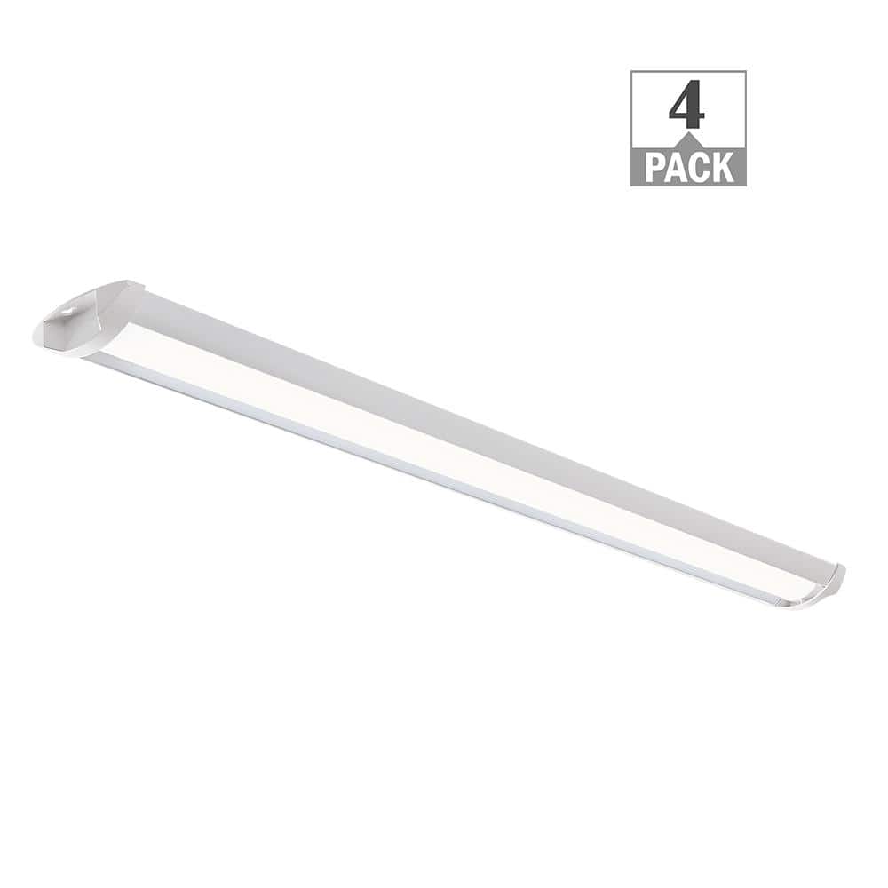 4-Pack 44 in. 3400 Lumens Easy Install LED Wraparound Light Fixture 34W 120