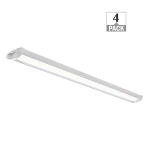 44 in. 3400 Lumens Quick Easy Install Integrated LED Wraparound Light Garage Light Workshop 4000K Bright White (4-Pack)