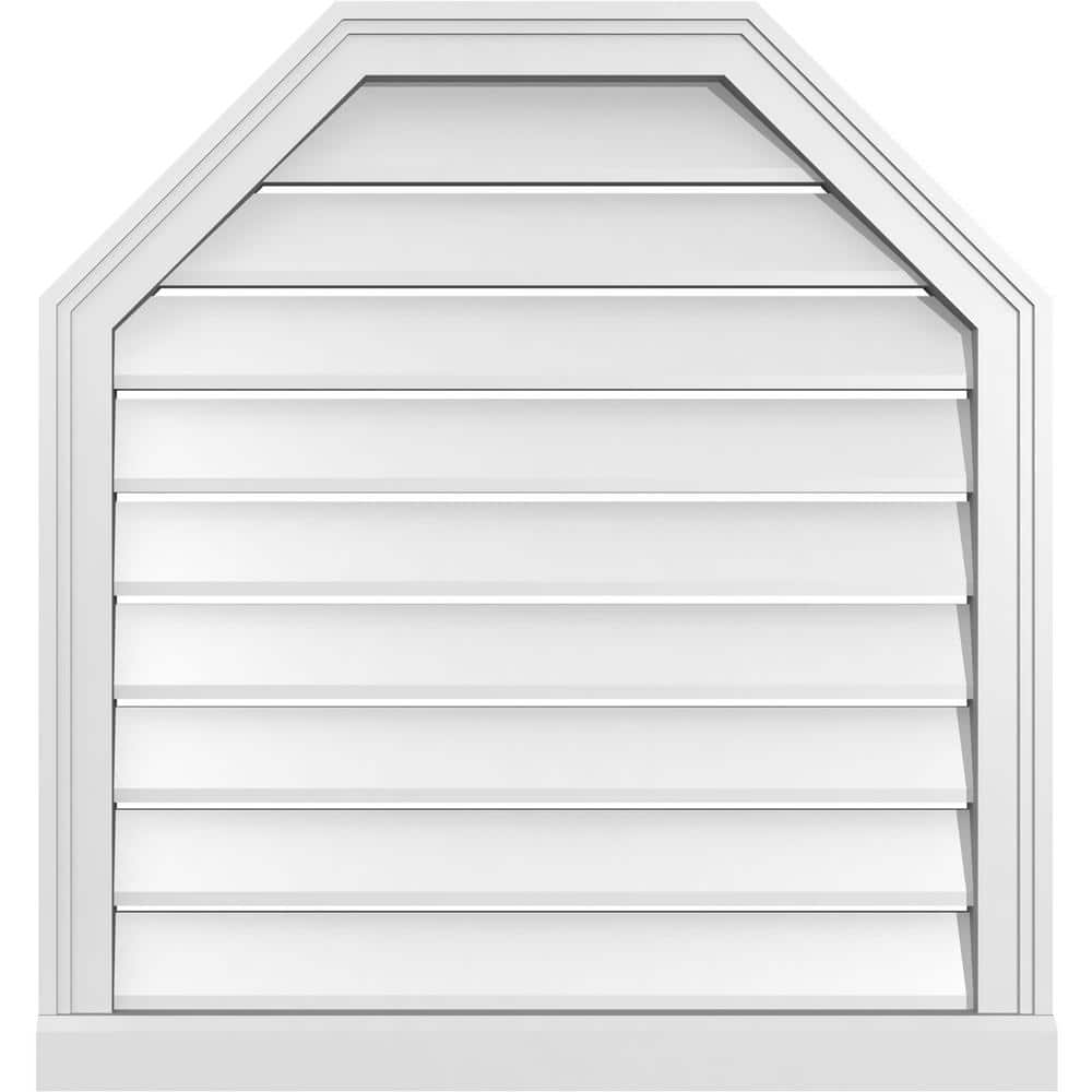 "28"" x 30"" Octagonal Top Surface Mount PVC Gable Vent: Functional with Brickmould Sill Frame" price history on PriceWatchPro
