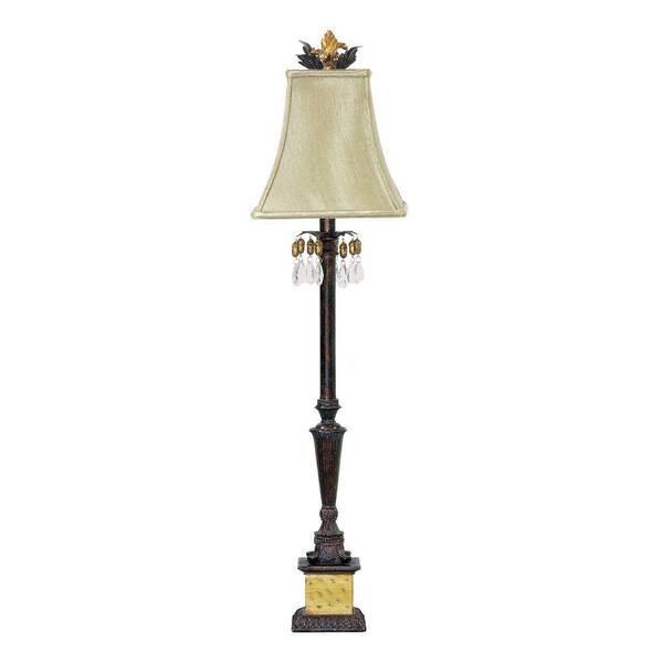 Titan Lighting 37 in. Black And Era Gold Acorn Drop Table Lamp