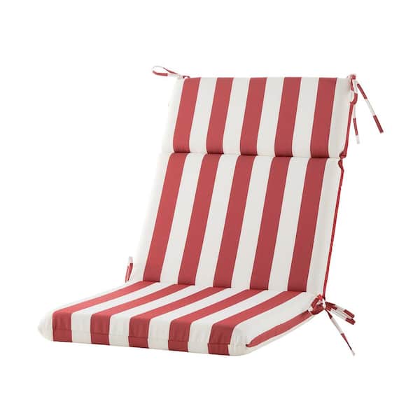 BLISSWALK Outdoor Seat Back Chair Cushion/Indoor Hatteras Ebony Round Corner for Adirondack, 45.5 in. x 21 in., 1 Count Red Stripe