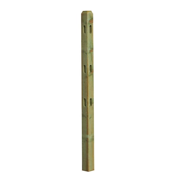 4 in. x 4 in. x 7 ft. PressureTreated Pine 3Hole Fence Corner Post
