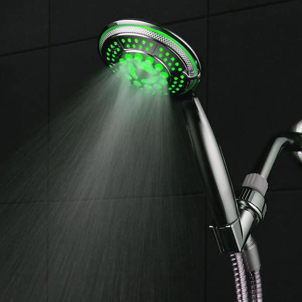 5-Spray Setting LED Handheld Shower in Chrome