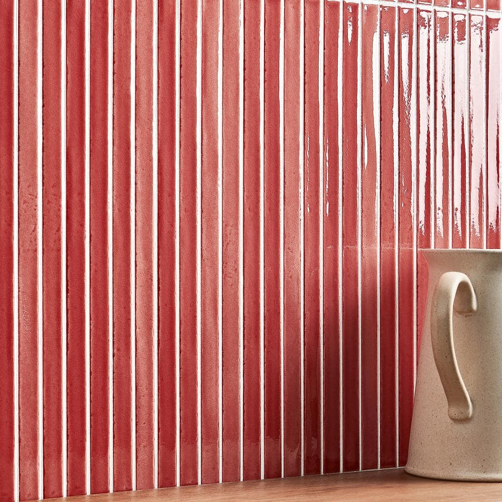 Wild Coralito Pink Glossy Ceramic Mosaic Wall Tile
