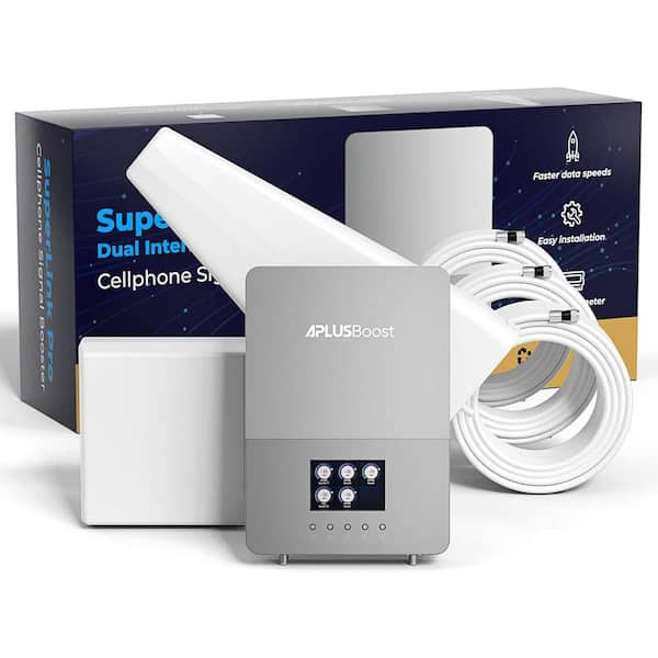 Cell Phone Booster for Home Mutilroom and All U.S Carrier, Cover 8000 sq. ft. with 2 Indoor Antennas, HD LCD Display