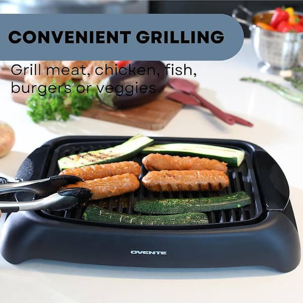 Ovente Electric Indoor Grill with 15 x 10-inch Non-Stick Cooking