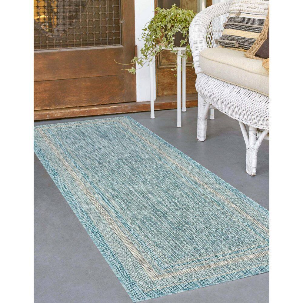Aquamarine Outdoor Runner Rug - Easy Care & Stain Resistant