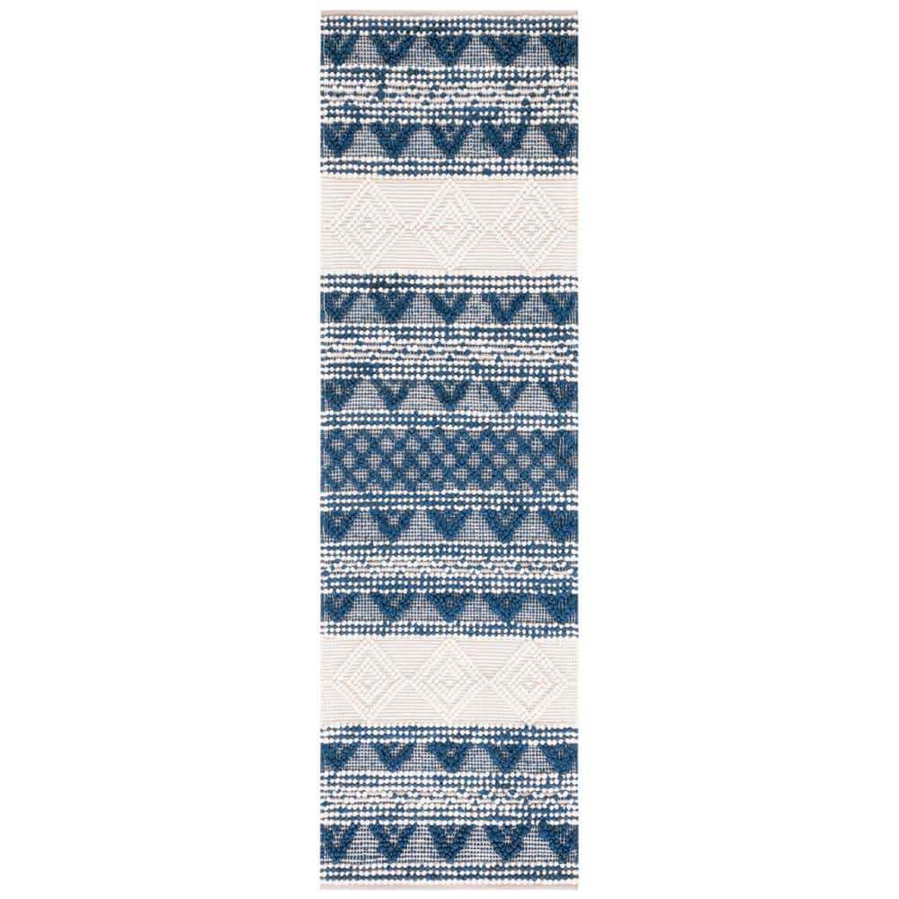 Natura 2 ft. x 8 ft. Navy/Ivory Diamond Striped Runner Rug price history on PriceWatchPro