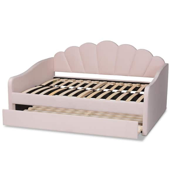 Baxton Studio Timila Pink Queen Daybed with Trundle 215 11550 HD