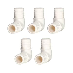 1/2 in. Plastic PEX Poly Alloy 90-Degree Elbow Barb Pipe Fitting (5-Pack)