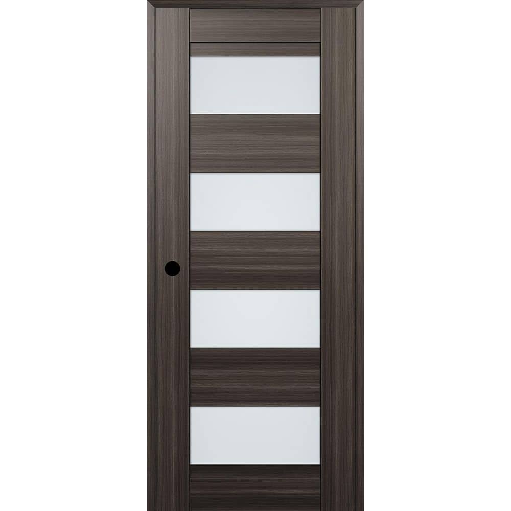 Della N DIY-Friendly 18 in. x 96 in. Right-Hand 4-Lite Frosted Glass Gray Oak Composite Single Prehung Interior Door price history on PriceWatchPro