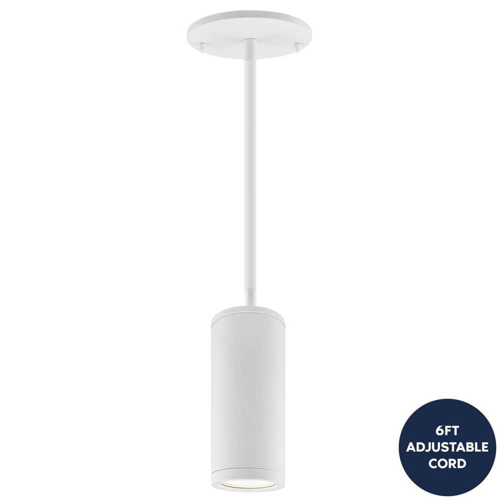 2.5 In. 1-Light White Cylinder LED Hardwired Pendant Light 6FT Adjustable Cord 5CCT 1100LM, 15W Dimmable 120-277V White price history on PriceWatchPro