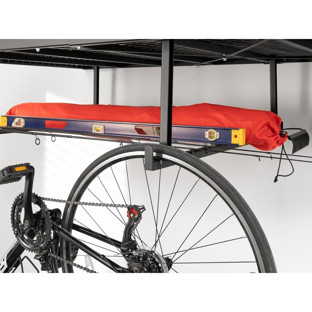 Black Heavy Duty Steel Adjustable Overhead Garage Storage Rack