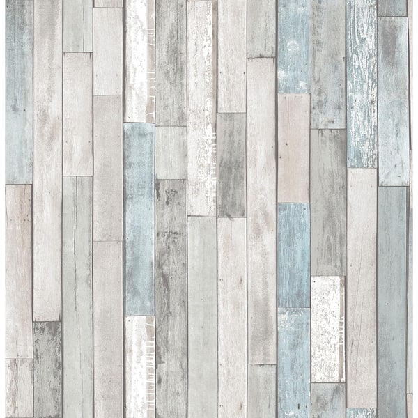 InHome Grey Weathered Plank Shore Peel and Stick Wallpaper Sample